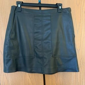 High waisted faux leather mini skirt